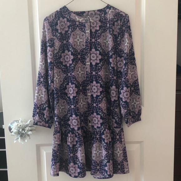 Loft XS Petite Long Sleeves Drop Waist Dress - Picture 2 of 16